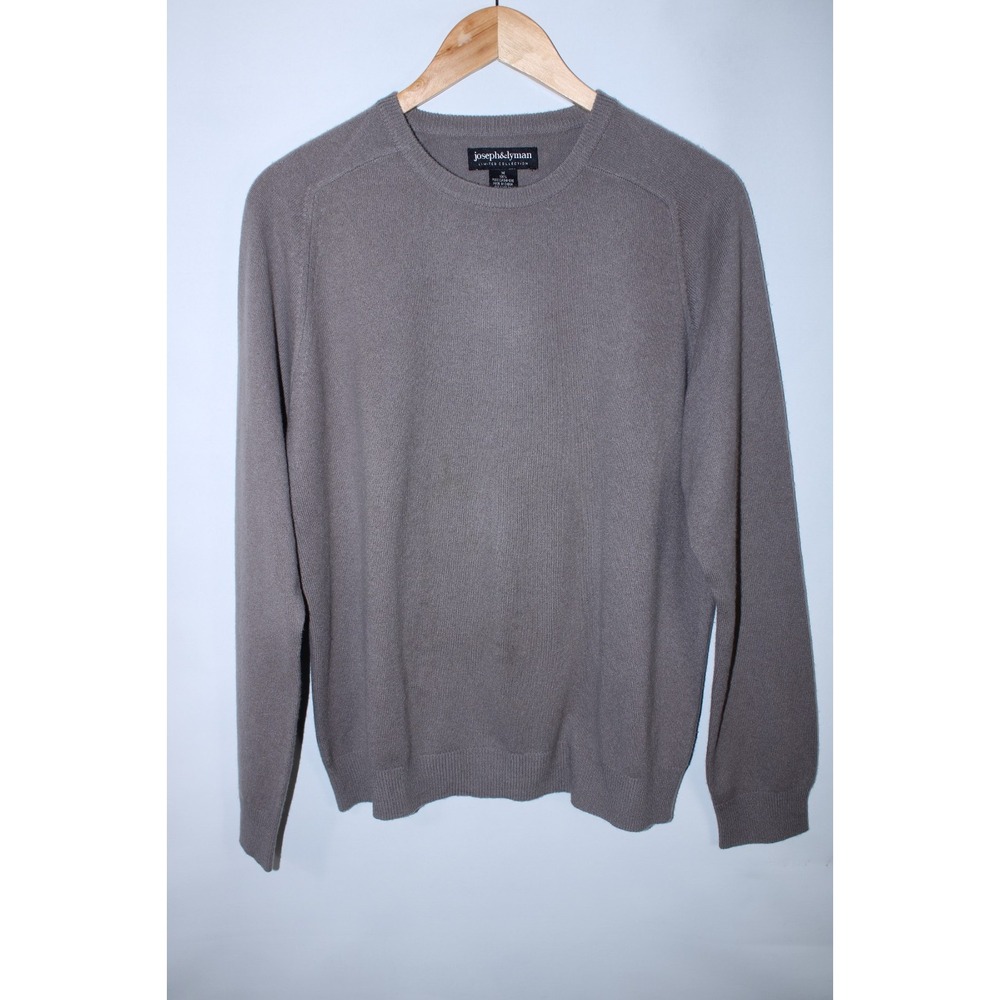 Joseph & Lyman Men's Medium Brown Crew Neck Cashmere Sweater